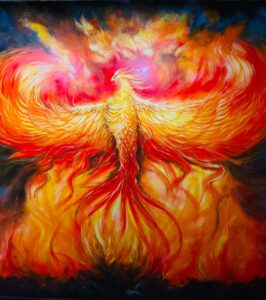Painting of Rising Phoenix of PowerHouse Studioz Dubai